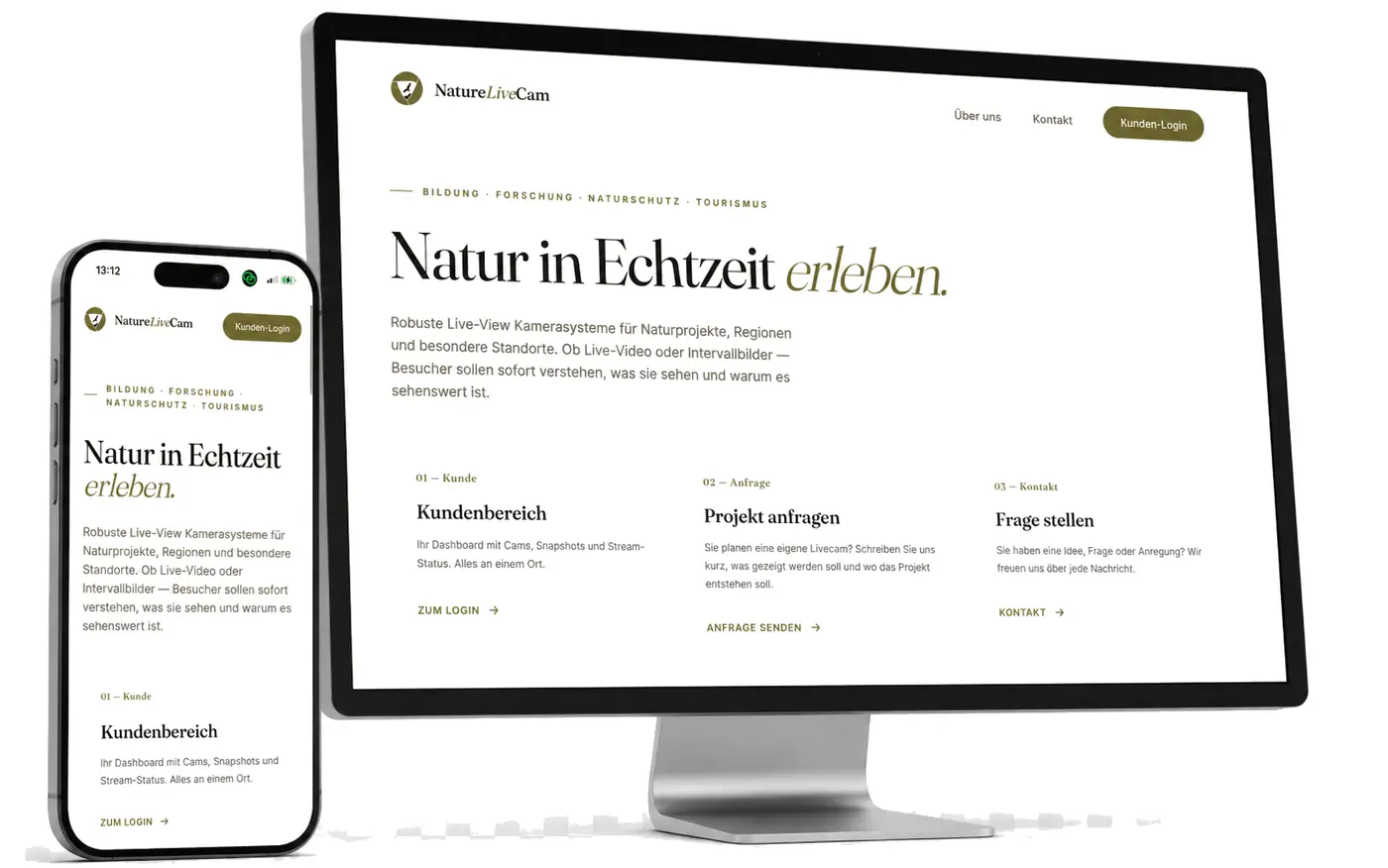 NatureLiveCam – Website-Vorschau